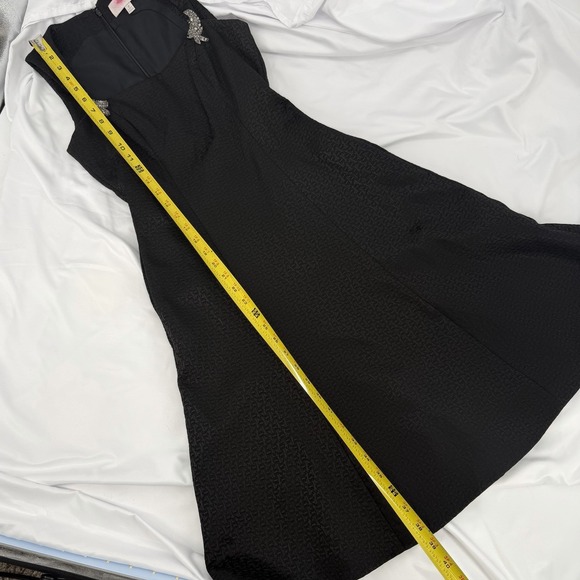 VTG Badgley‎ Mischka Sz 2 Fit & Flare Cocktail Dress Embellished Straps Textured - Picture 9 of 9